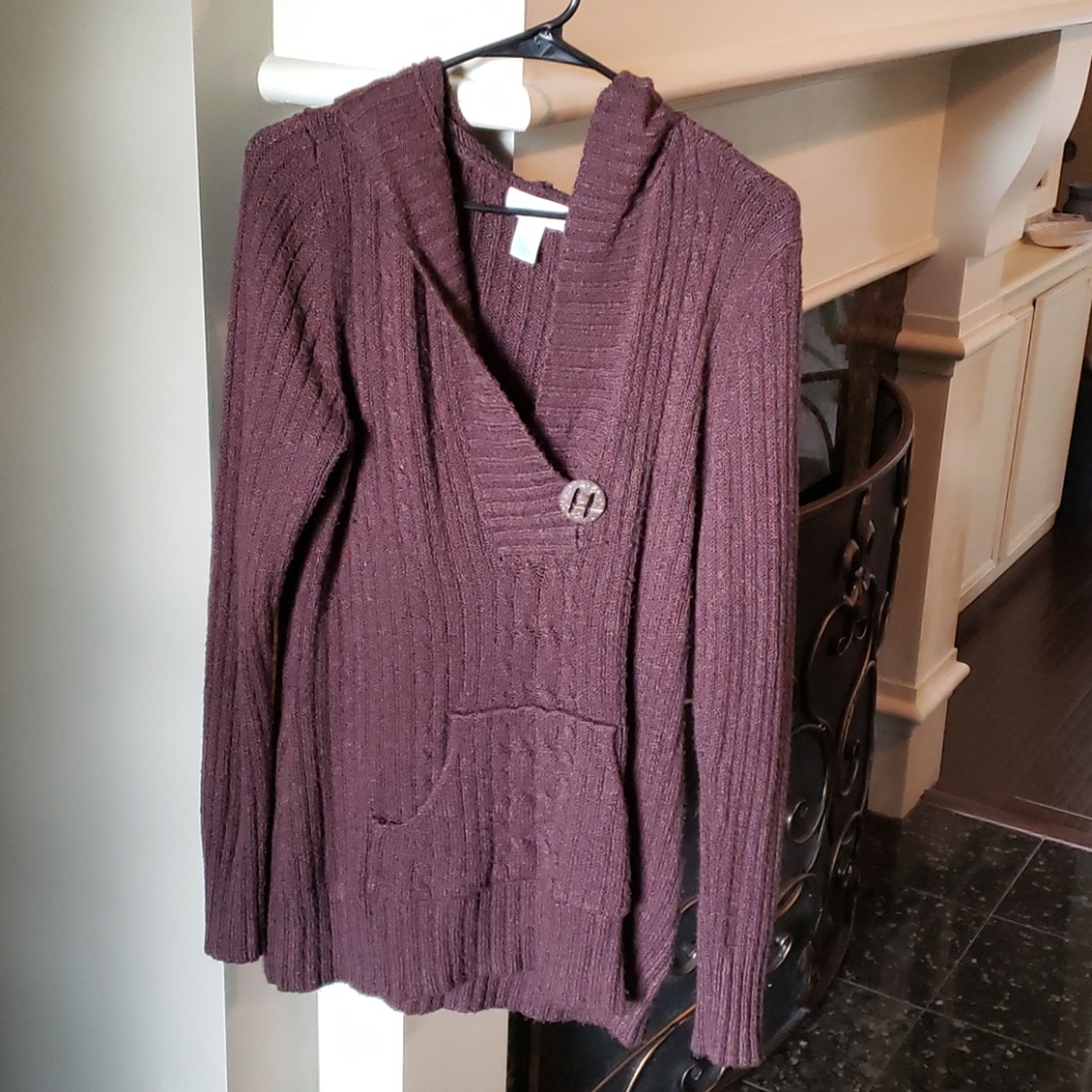 Oversized Brown Hooded Sweater
